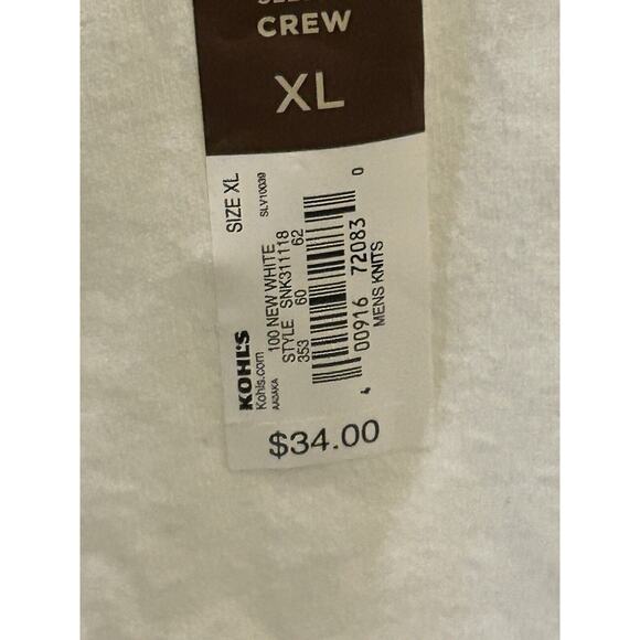 NWT Sonoma Super Soft White Long Sleeve Crew Neck Tee T-Shirt Men's size XL - Picture 3 of 7